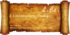 Lichtenstern Csaba névjegykártya